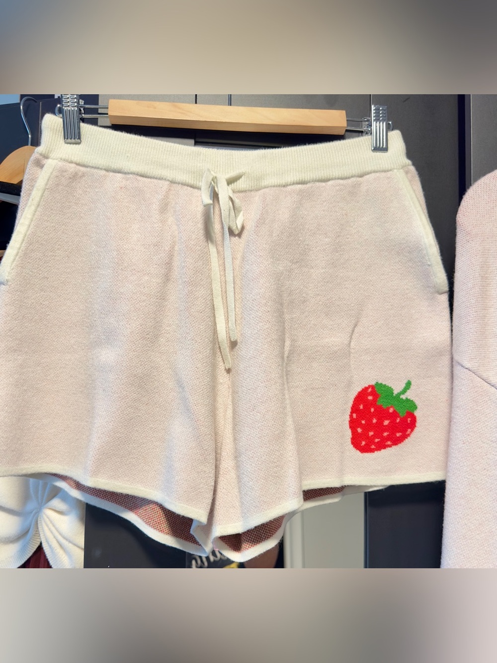 Kate Spade-Embroidered Strawberry Hooded Sweatshirt & Shorts - Picture 5 of 9